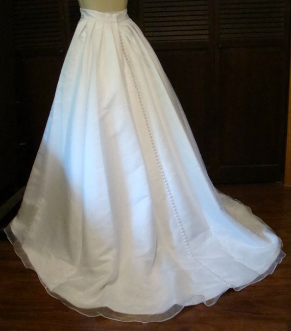 White Skirt Only Size 8 Wedding, Satin Bridal Ski… - image 3