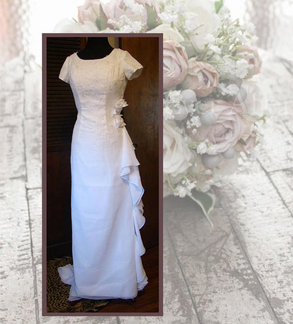 column wedding gown