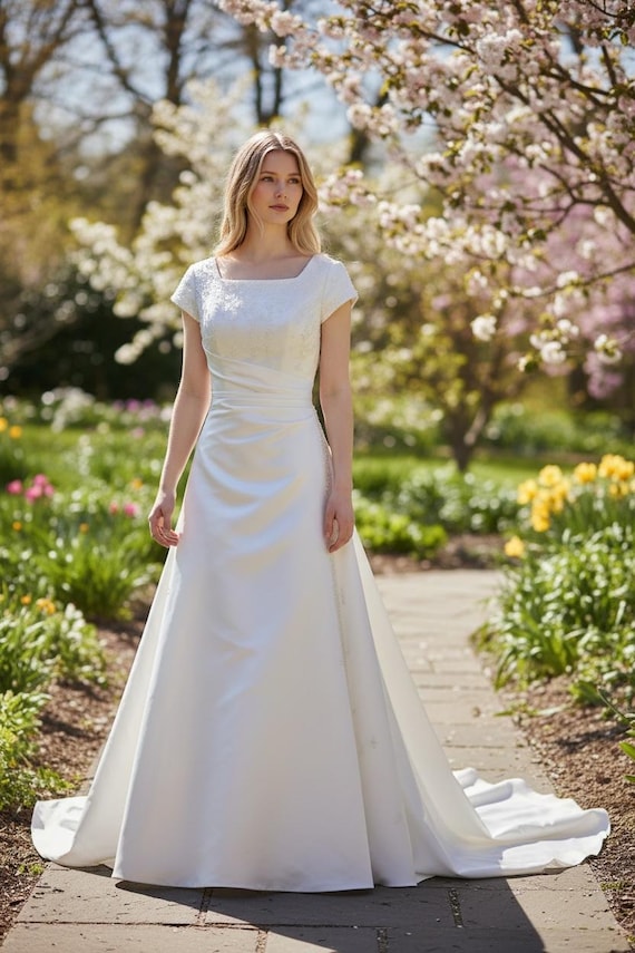 short sleeve fitted wedding dress Off Shoulder Short Sleeve Bridal Gown by Adrianna Papell 31252