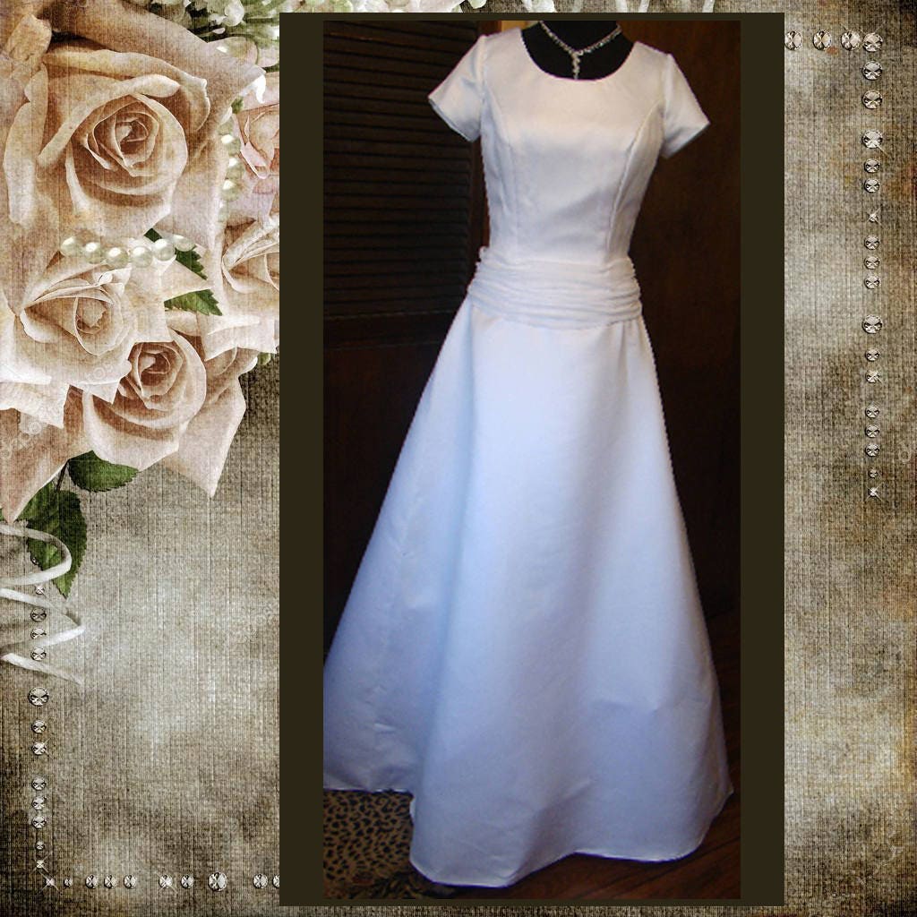 Vestido de novia modesto boda SUD templo mormón listo para - Etsy México Vestido de novia modesto boda SUD templo mormón listo para - Etsy México