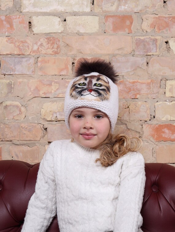 baby girl white winter hat