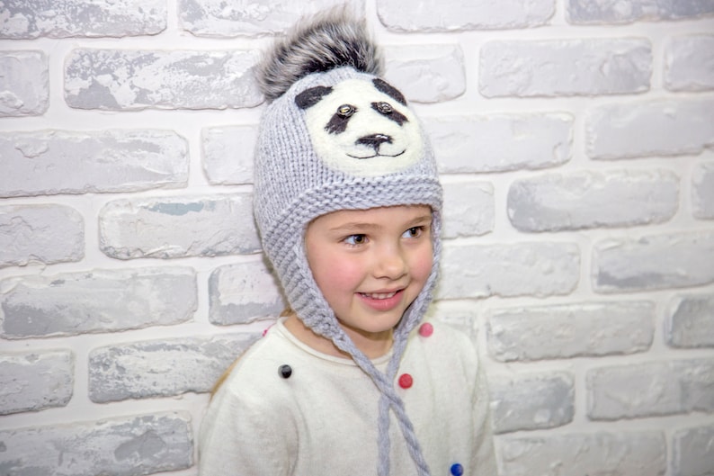 Panda Hat Fur Winter Ear Flaps Warm Ears Cute Animal Womens Childrens New