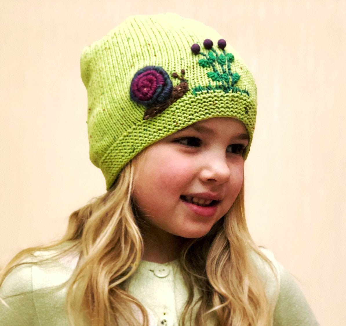 Beanie Knit Girl Spring Hat Girl Spring Hat Flower Spring Hat Etsy
