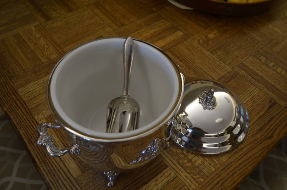 silver plated ice bucket antique