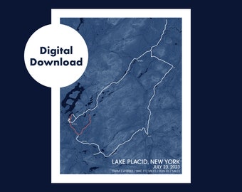 Digital Download 2023 Lake Placid Ironman map