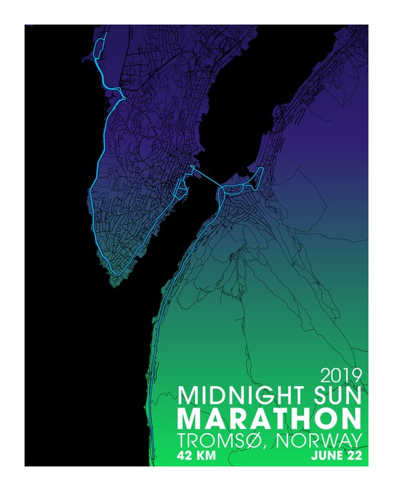 Midnight Sun - Marathon Finisher's Print — PHOME - Personalised