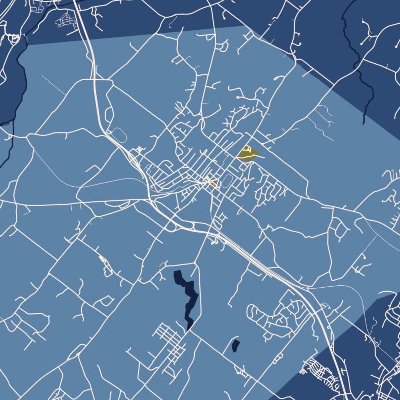 Goshen NY Map Print / Unframed Paper Print Etsy