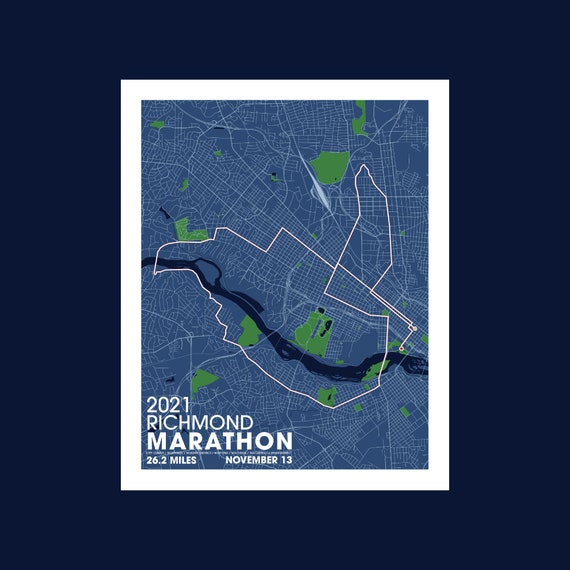 2021 Richmond VA Marathon Map / Unframed Paper Print - Etsy