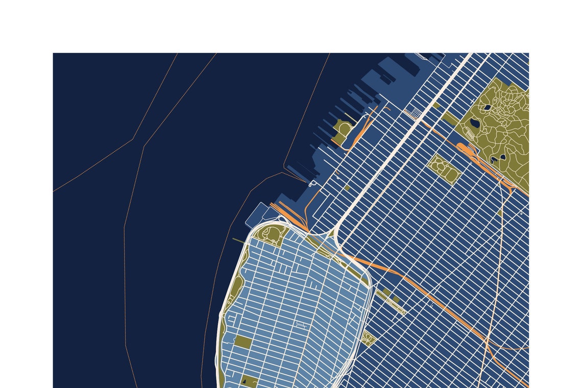 Bay ridge brooklyn map print unframed paper print etsy