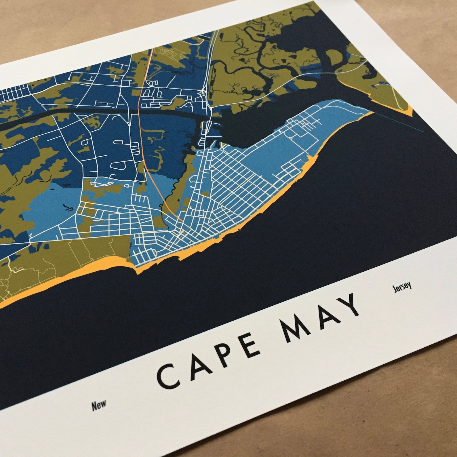 Cape May NJ Map Print / Unframed Paper Print - Etsy