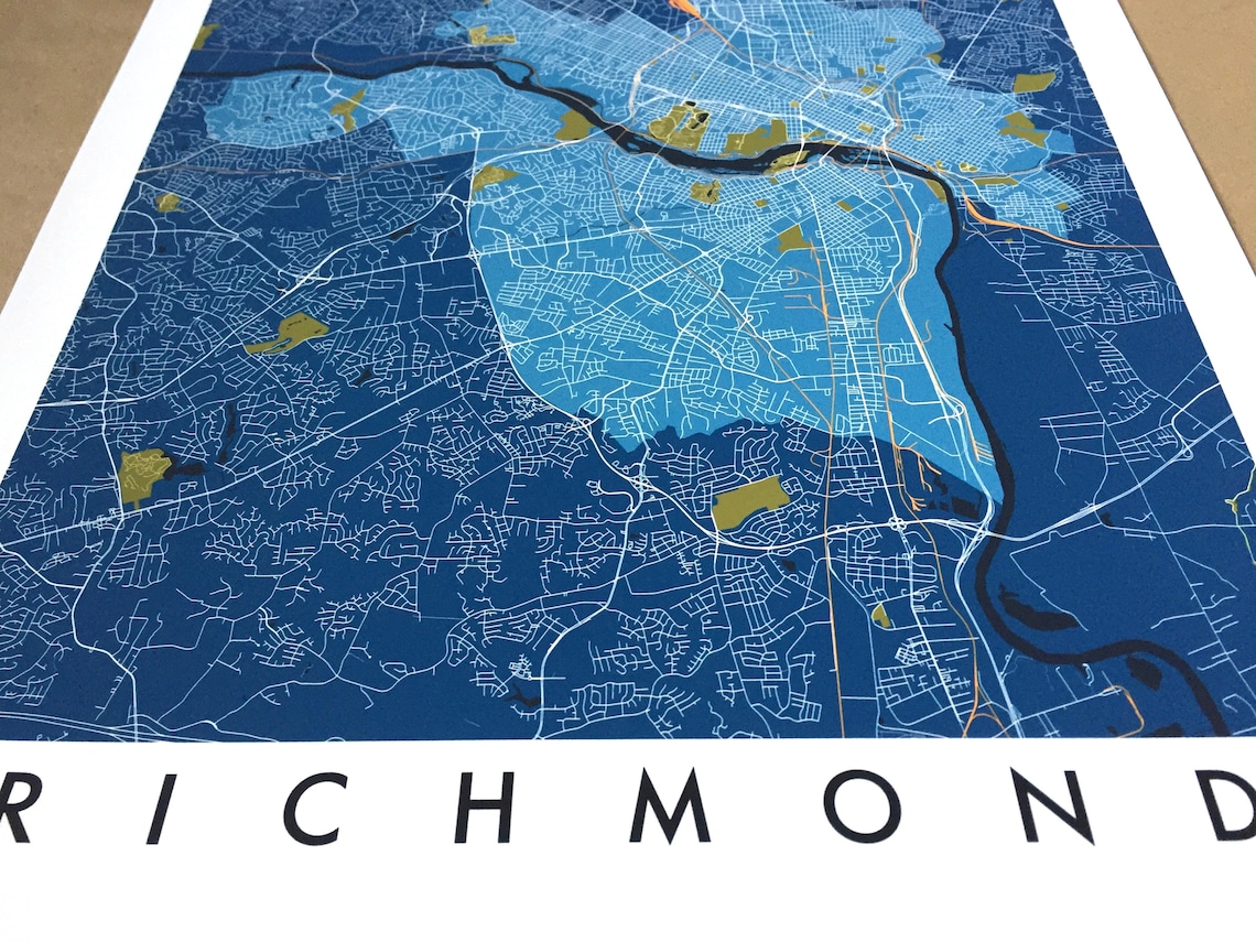 Richmond Virginia Map Print | Etsy