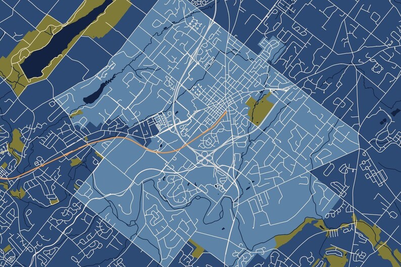 Doylestown PA Map Print Etsy