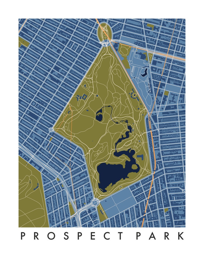 Prospect Park Brooklyn Map Print / Unframed Paper Print - Etsy