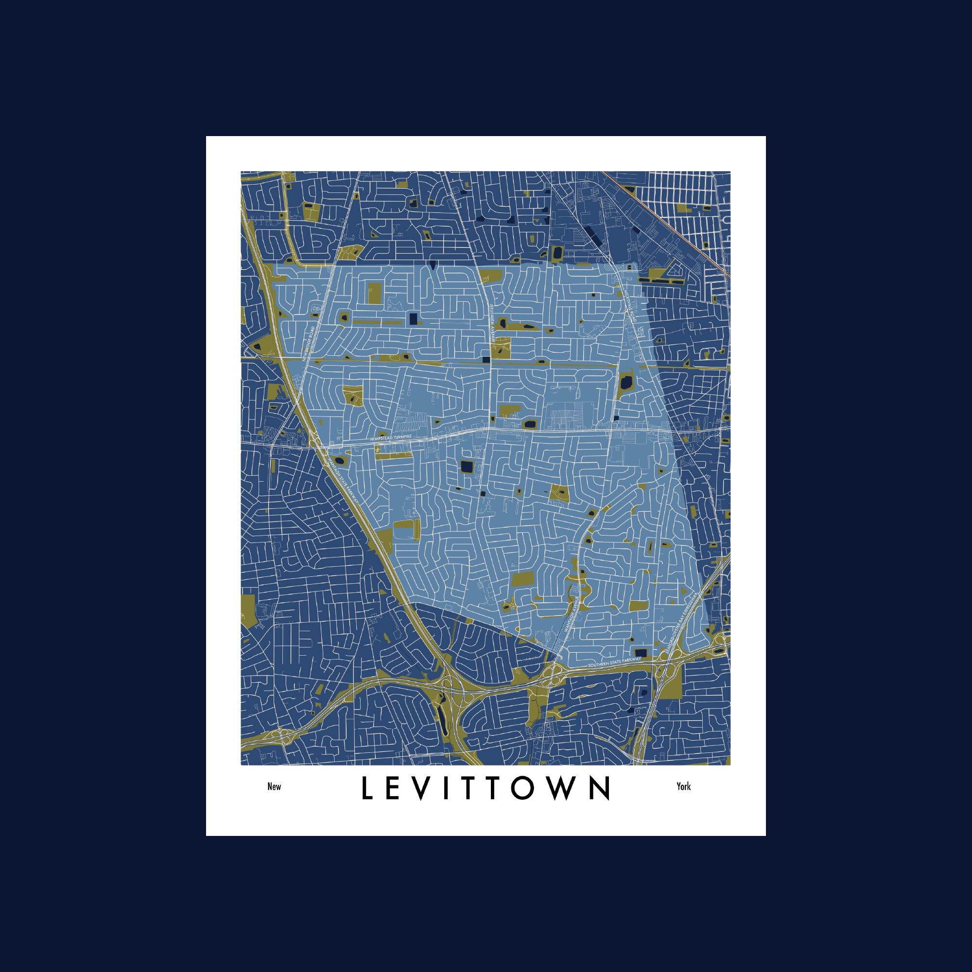 Map Of Levittown Ny Levittown Ny Map Print / Unframed Paper Print - Etsy Australia