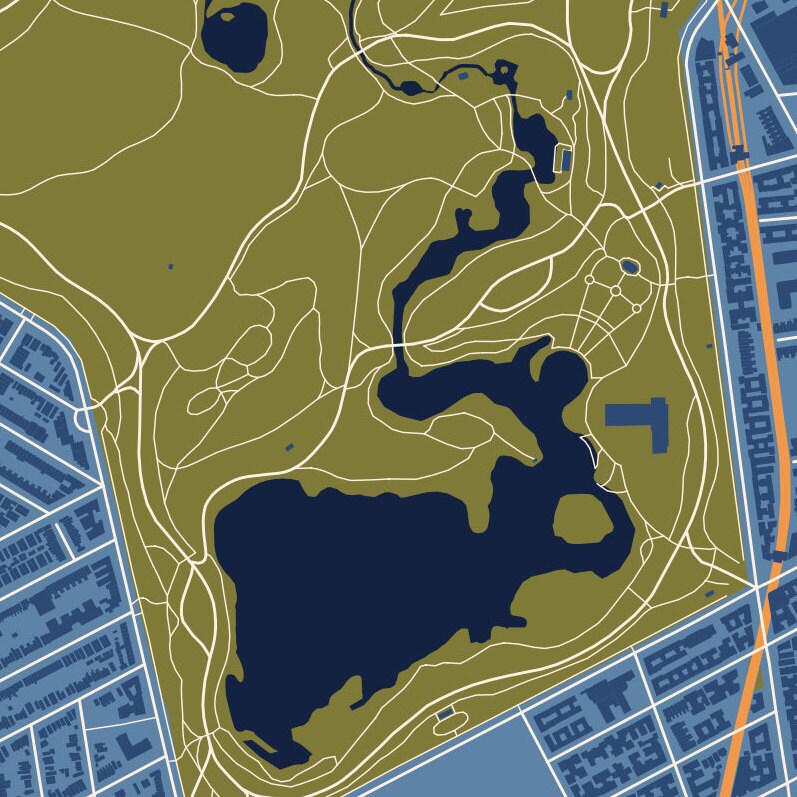 Prospect Park Brooklyn Map Print / Unframed Paper Print - Etsy