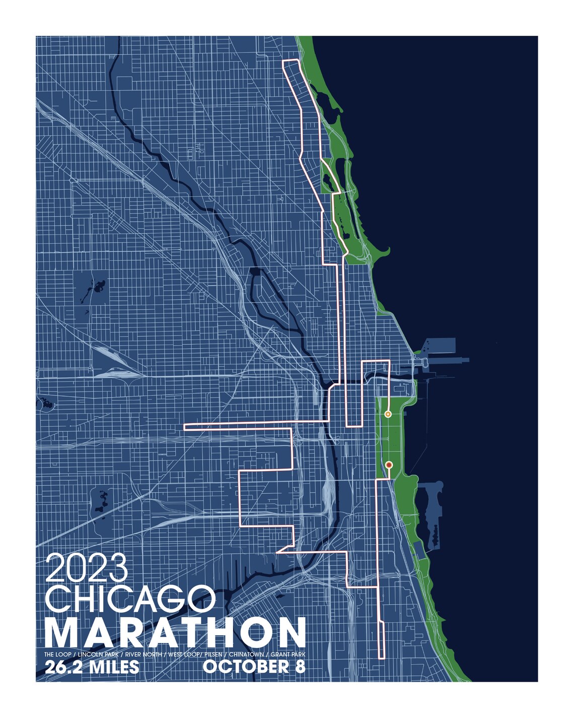 Digital Download 2023 Chicago Marathon Map Etsy
