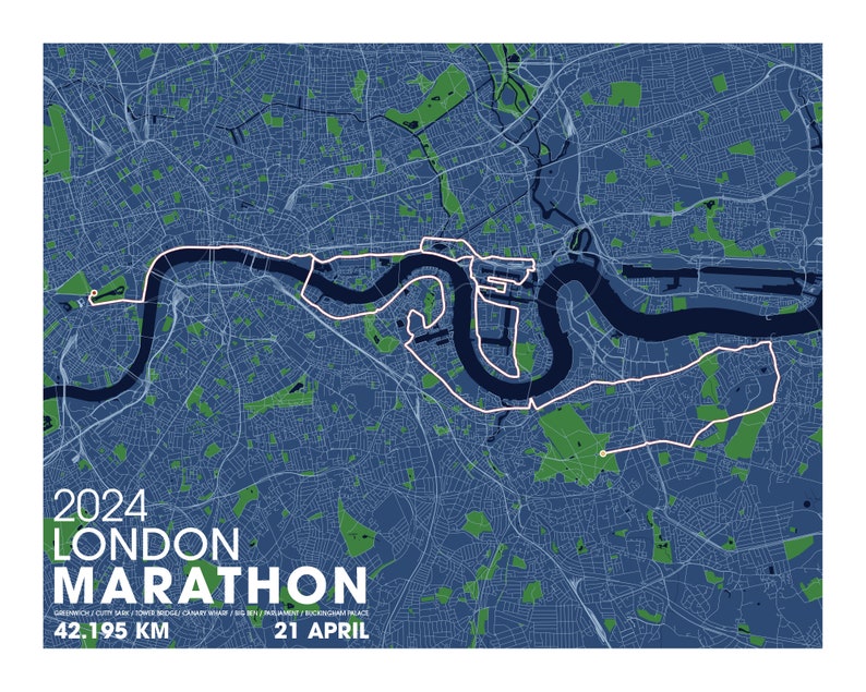 Digital Download 2024 London Marathon Map Poster image 2