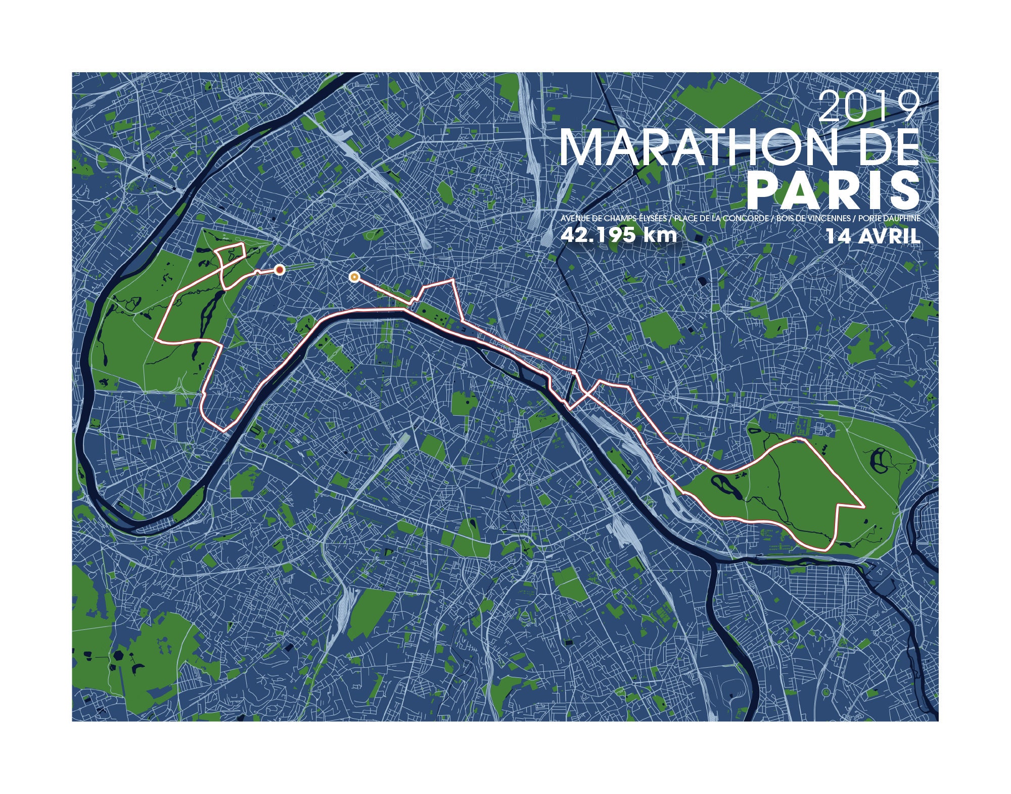 2021 Paris Marathon Map Art / Marathon De Paris / Unframed Etsy Australia