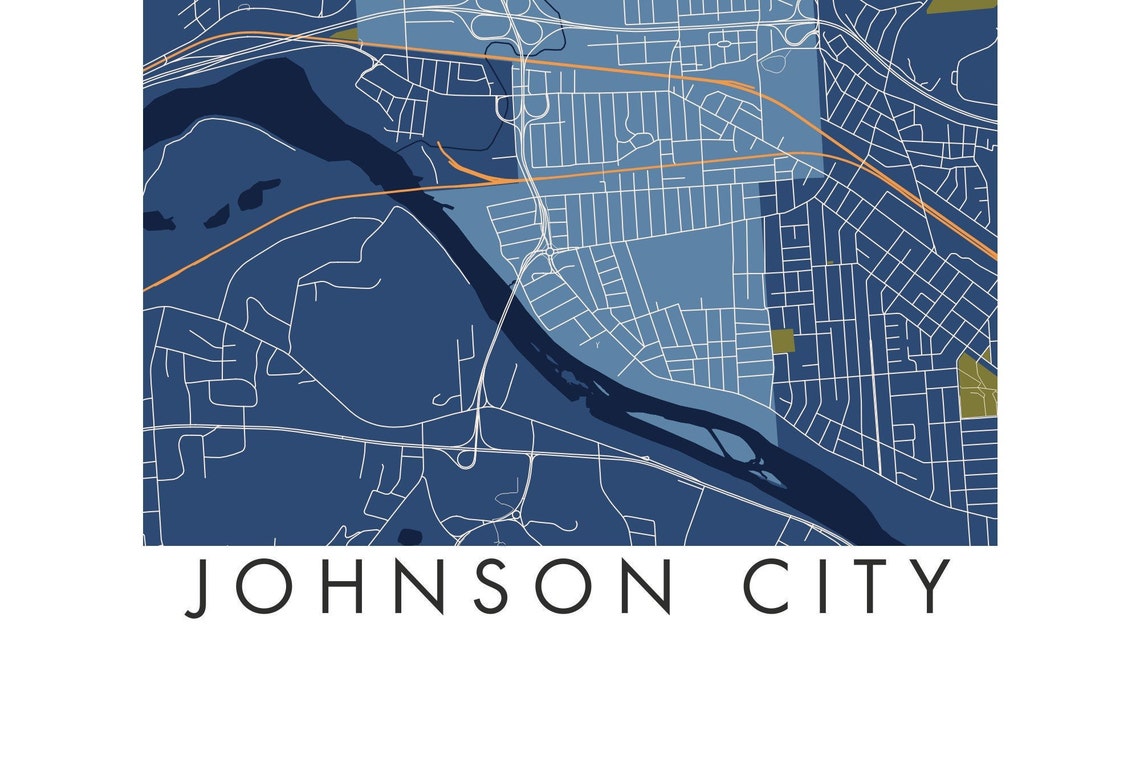 Johnson City NY Map Print / Unframed Paper Print Etsy