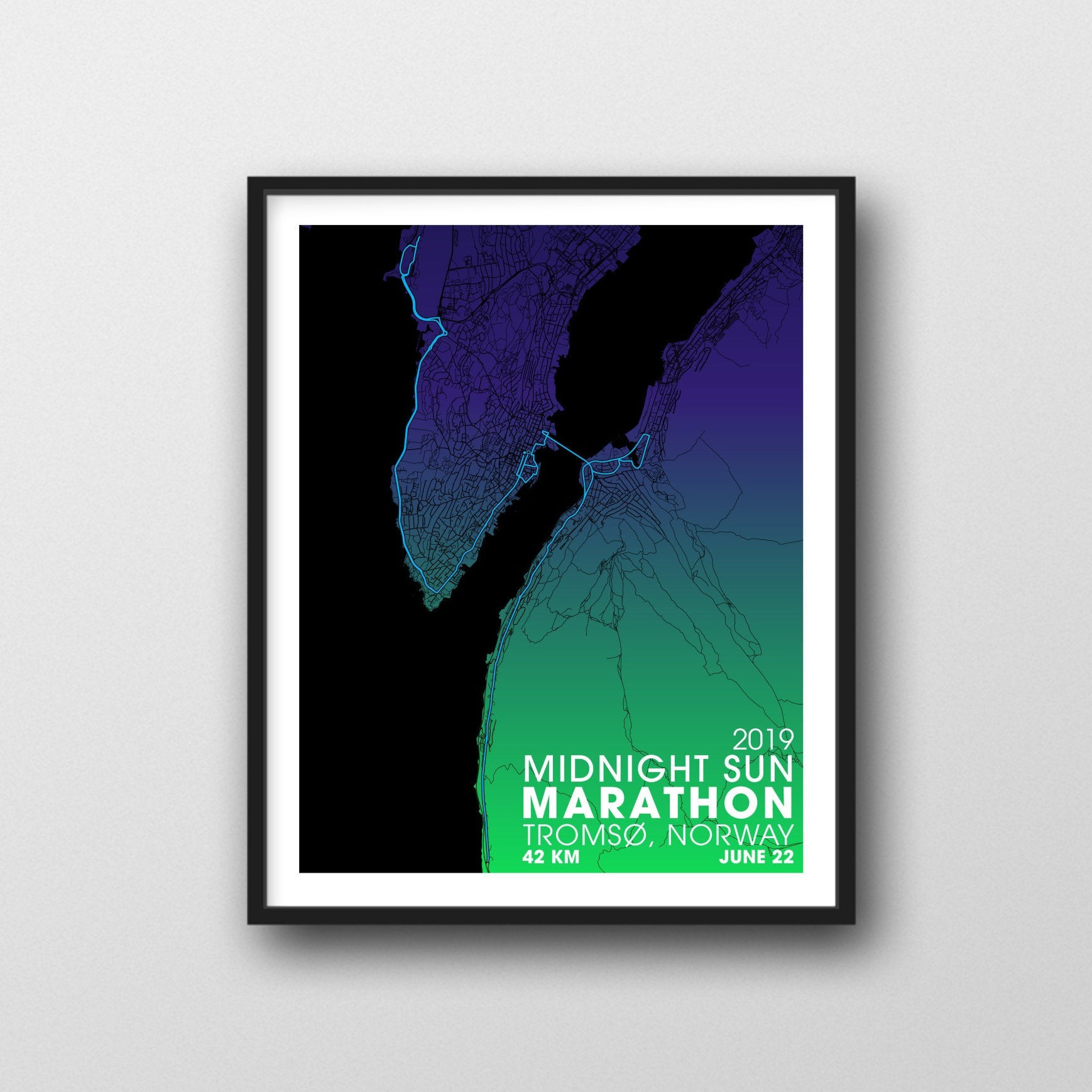 Midnight Sun - Marathon Finisher's Print — PHOME - Personalised