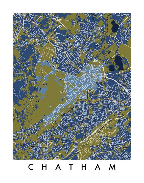 Chatham NJ Map Print / unframed paper print Etsy