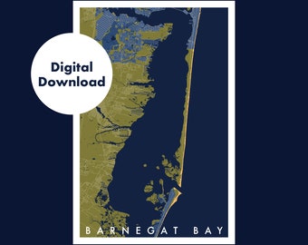 Digital Download Barnegat Bay New Jersey Map