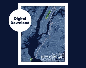 Digital Download 2023 NYC Marathon Map