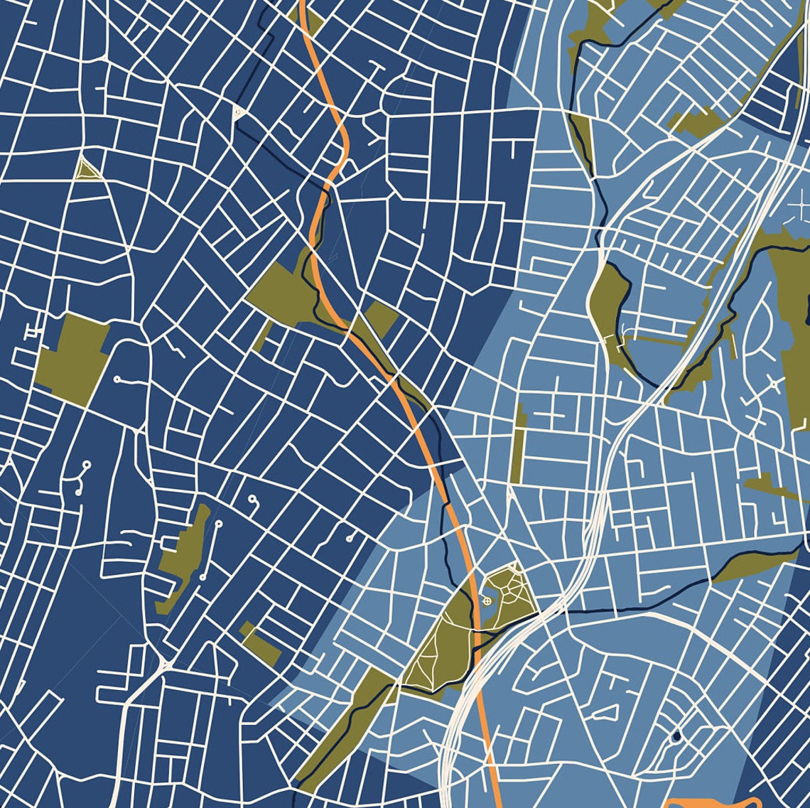 Bloomfield NJ Map Print Wall / Unframed Paper Print Etsy