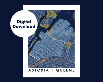 Digital Download Astoria Queens Map