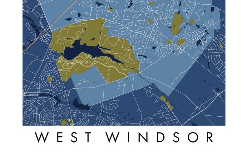 West Windsor Township NJ Map Print / Wall Art / Unframed Paper Etsy