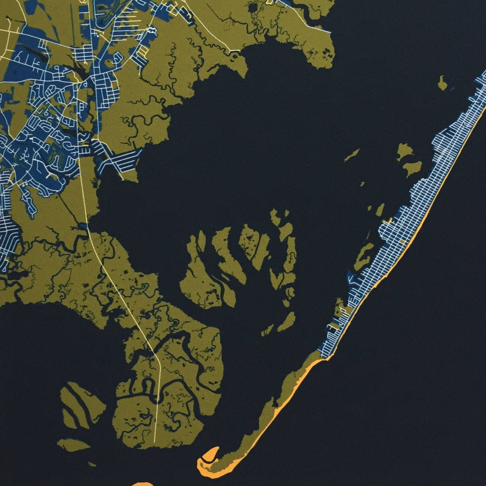 Long Beach Island NJ Map Print / Unframed Paper Print Etsy