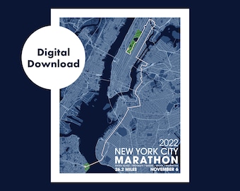 Nyc Marathon Map Frame - Etsy