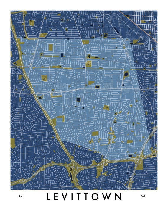 Map Of Levittown Ny Levittown Ny Map Print / Unframed Paper Print - Etsy