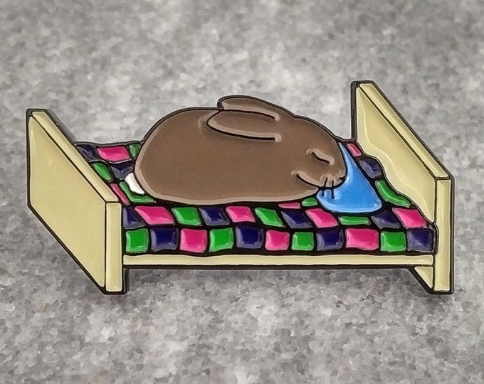 Cute Bunny Soft Enamel Pin, Free US Shipping | Unique sleeping animal pin