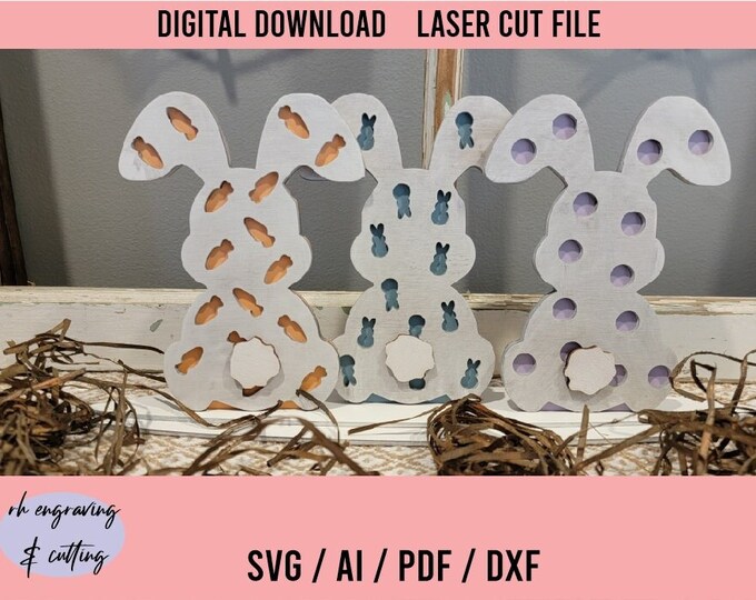 Easter Bunny Shelf Sitter SVG Digital Download, Laser Cut File - Etsy