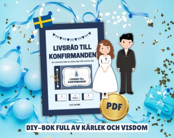 Livsråd hasta konfirmanden - blå: 50 roliga och kärleksfulla råd som gör konfirmationen speciell! - Libro de bricolaje - A4 - Utskrivbar PDF (Svenska)
