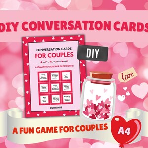Conversation Cards for Couples – 100 Fun and Romantic Questions – Perfect for Anniversaries or Date Night - Instant Download PDF (A4 size)