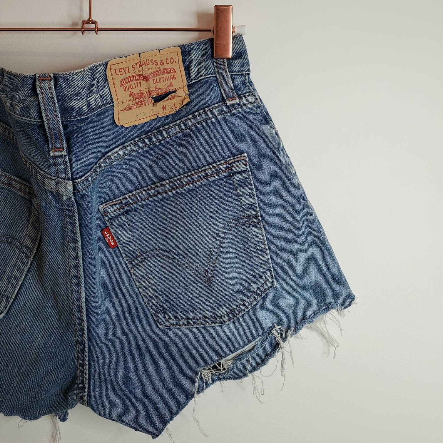Reworked Vintage Levi's Denim Shorts 32inch Size | Etsy