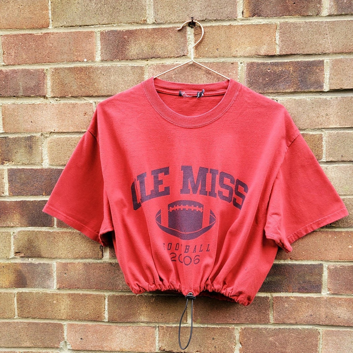 Crop Top Reworked Oversized Ole Miss American Football Crop | Etsy