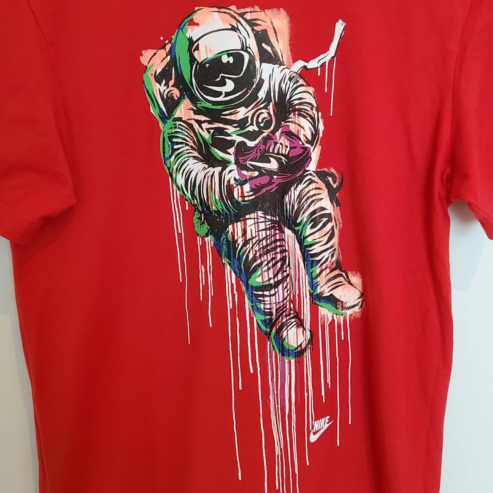 Retro Nike Astronaut Graphic T-shirt Red Size Small Nike - Etsy UK