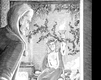 Kenne Me Better Man-Ein Weihnachtslied Fine Art Print, Illustration, Charles Dickens