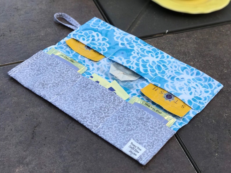 Travel Case| Snack Bag| Travel Kit Handmade Foldable Fabric Wallet Modern Purse Organizer |Gift Card Holder|Jewelry Bag Tea Wallet