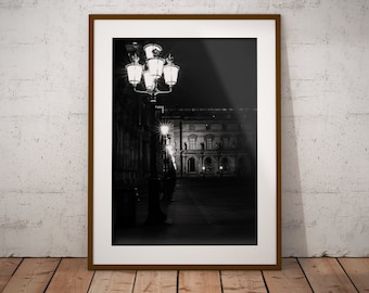 Photography of Paris by night at  Le Louvre , fine art print, parisian wall art, Paris print