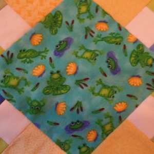 Frogs and dragonflies-baby quilt
