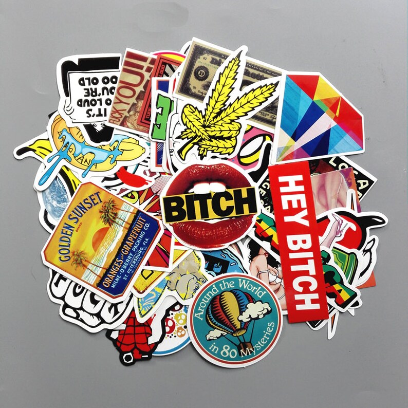 Sale Vinyl Stickers Pack 50pcs Sticker Bomb Stickers / Cool Etsy