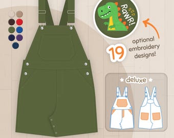 Handmade ABDL Shortalls Deluxe (Stoffoptionen + Stickerei!)