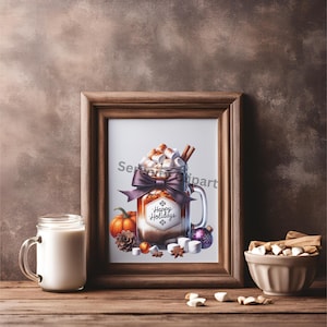 Christmas Hot Chocolate Clipart, Mason Jar Clipart, Christmas PNG, Hot Chocolate PNG, Mason Jar PNG, Holiday Hot Cocoa PNG, Merry Christmas, Happy Holidays, Warm Wishes, Festive Clipart, Sublimation, Junk Journals, Instant Download, Commercial Use