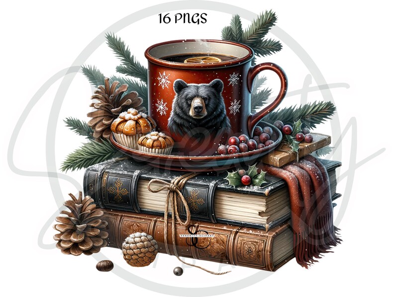 Coffee Clipart, Book Clipart, Coffee And Book Clipart, Coffee And Book PNG, Book Lover Clipart, Book Lover PNG, Woodland Clipart, Woodland PNG, Watercolor Coffee, Bookworm Clipart, Bookworm, Cozy Reading, Junk Journal, Sublimation, Digital Download