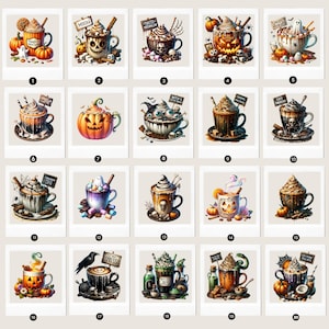 Watercolor Halloween Coffee Clipart, 20 PNG, Pumpkin Spice, Witch, Latte, Espresso, Mocha, Spooky, Hot Coffee, Halloween PNG, Coffee Clipart, Holiday, Birthday, Gift Idea, Sublimation, Junk Journals, Digital Planners, Cards, Mugs, Commercial Use, Spooky Halloween Clipart, Spooky PNG, Halloween PNG, Hot Coffee PNG, Hot Coffee Clipart