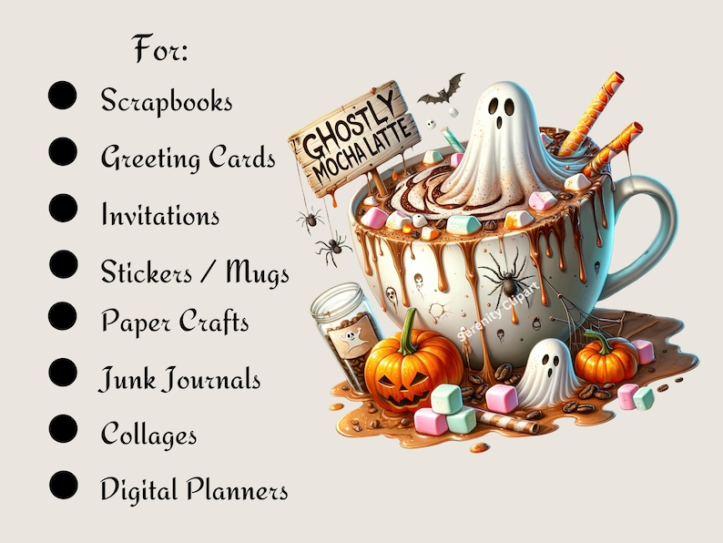 Watercolor Halloween Coffee Clipart, 20 PNG, Pumpkin Spice, Witch, Latte, Espresso, Mocha, Spooky, Hot Coffee, Halloween PNG, Coffee Clipart, Holiday, Birthday, Gift Idea, Sublimation, Junk Journals, Digital Planners, Cards, Mugs, Commercial Use, Spooky Halloween Clipart, Spooky PNG, Halloween PNG, Hot Coffee PNG, Hot Coffee Clipart